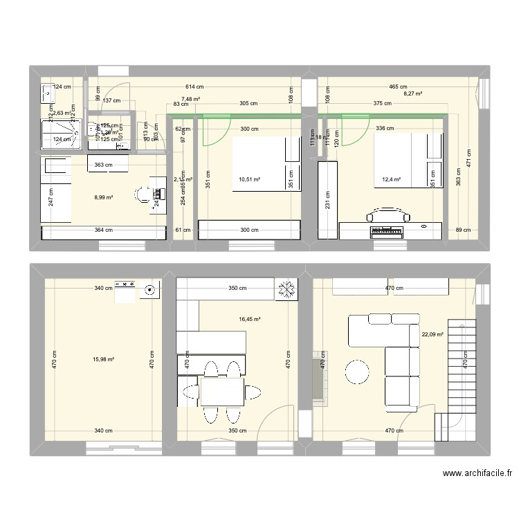 Maison V2. Plan de 12 pièces et 108 m2