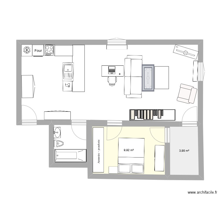 Appartement TEST. Plan de 2 pièces et 14 m2