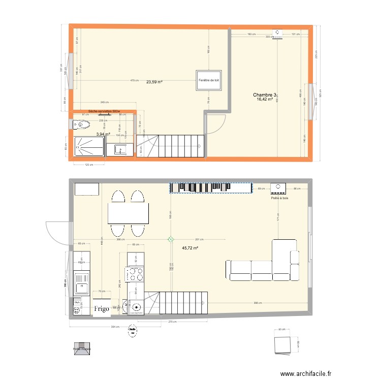 PLAN MAISON. Plan de 4 pièces et 90 m2