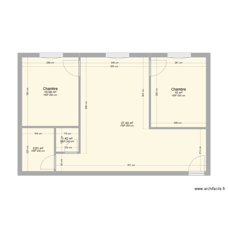 ORGON A22. Plan de 5 pièces et 53 m2