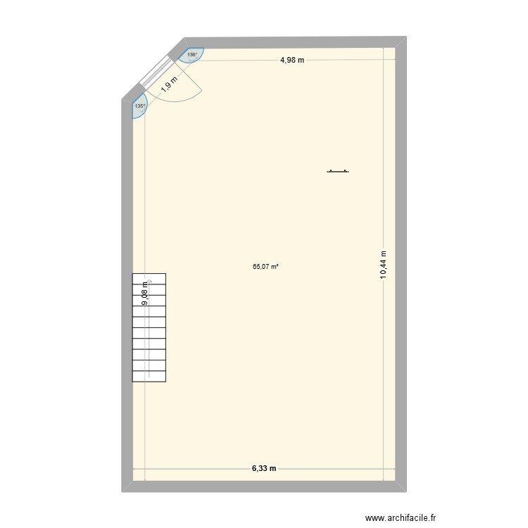 appartement bollos 2. Plan de 1 pièce et 65 m2