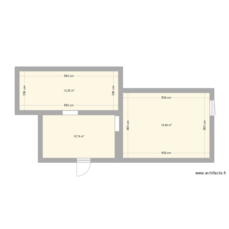 nouvelle maison . Plan de 3 pièces et 44 m2