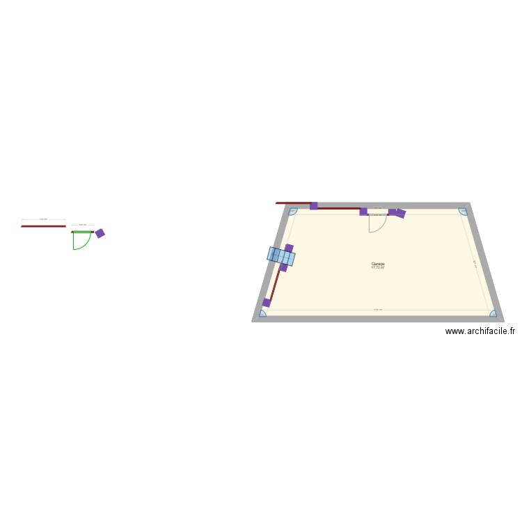 plaan2. Plan de 1 pièce et 48 m2