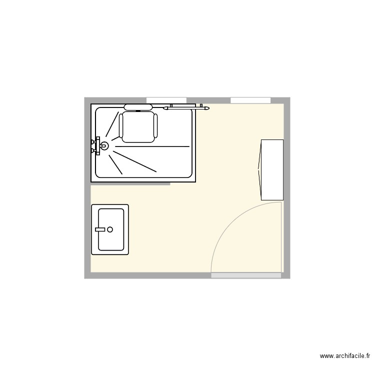 Plan après travaux Le Mat. Plan de 1 pièce et 4 m2