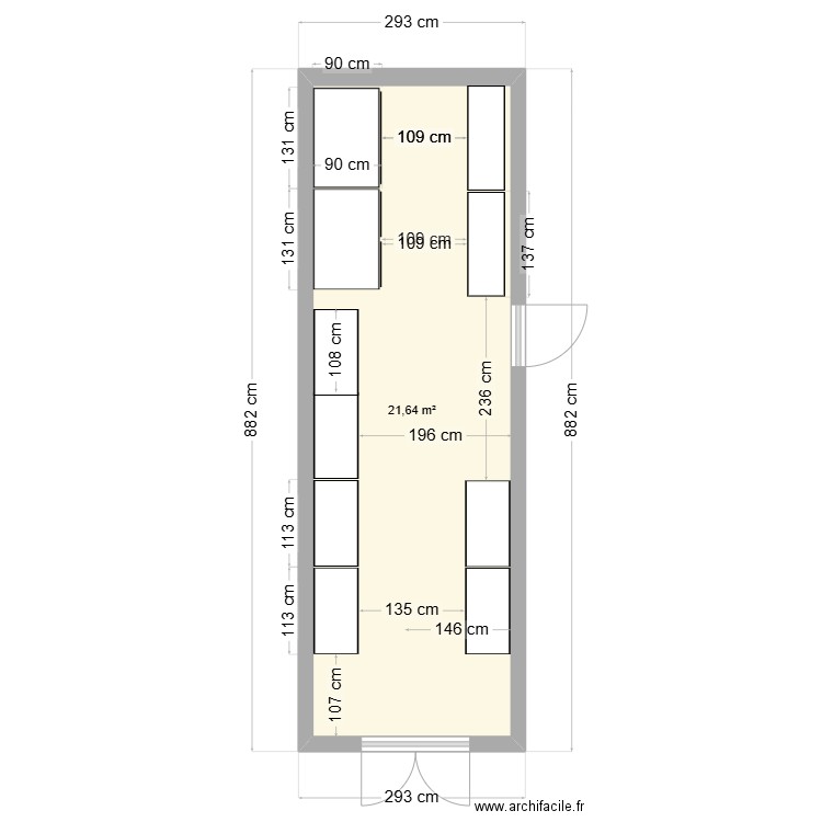 Garage15. Plan de 1 pièce et 22 m2