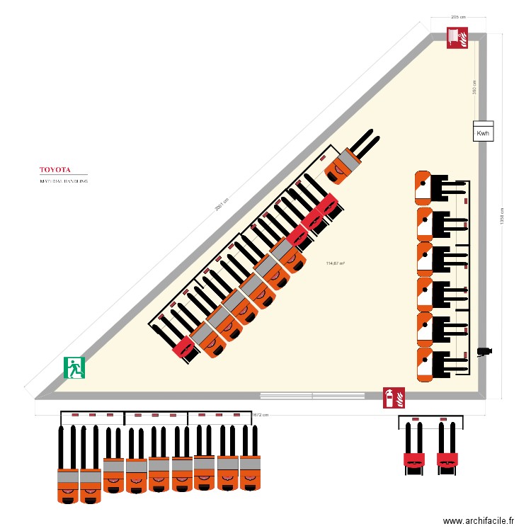 SDC Lagardere Marly La Ville. Plan de 1 pièce et 115 m2