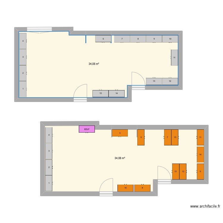 ARCHIVES AVANT. Plan de 2 pièces et 68 m2