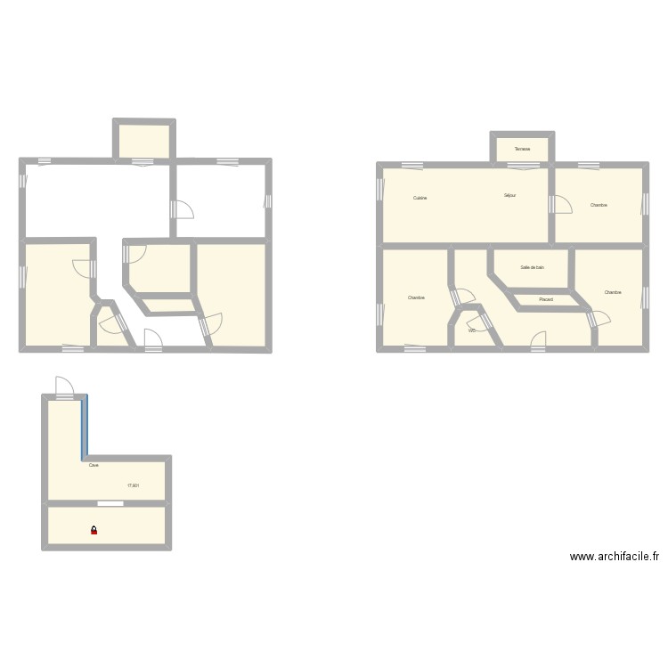 1 er frangy. Plan de 17 pièces et 152 m2