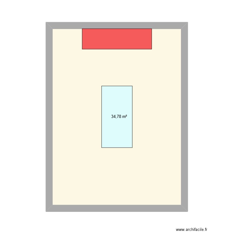   Trappe pour escalier (cuisine). Plan de 1 pièce et 35 m2