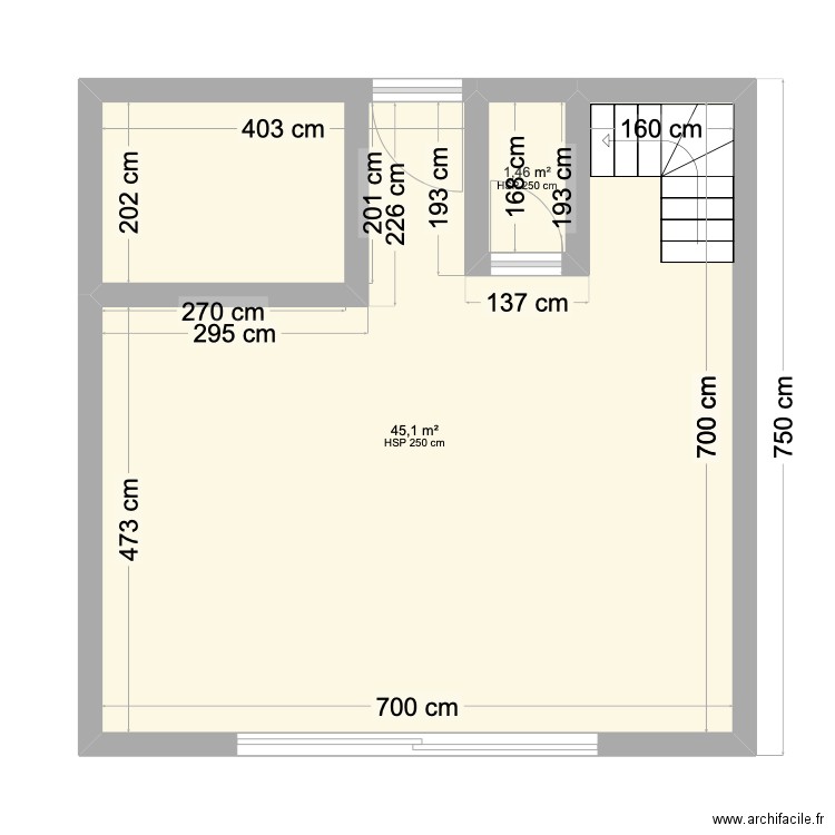 EtageMori. Plan de 2 pièces et 47 m2