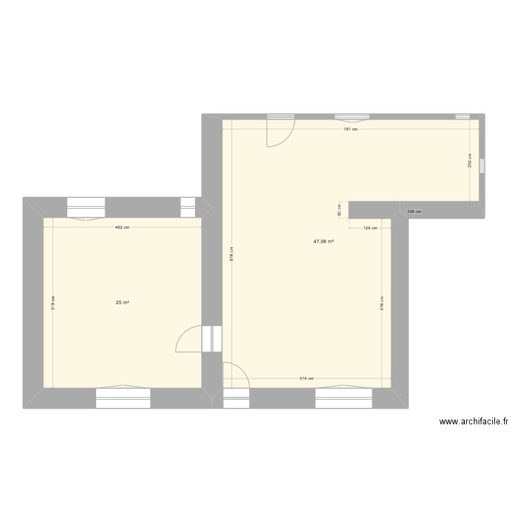 maison. Plan de 2 pièces et 73 m2