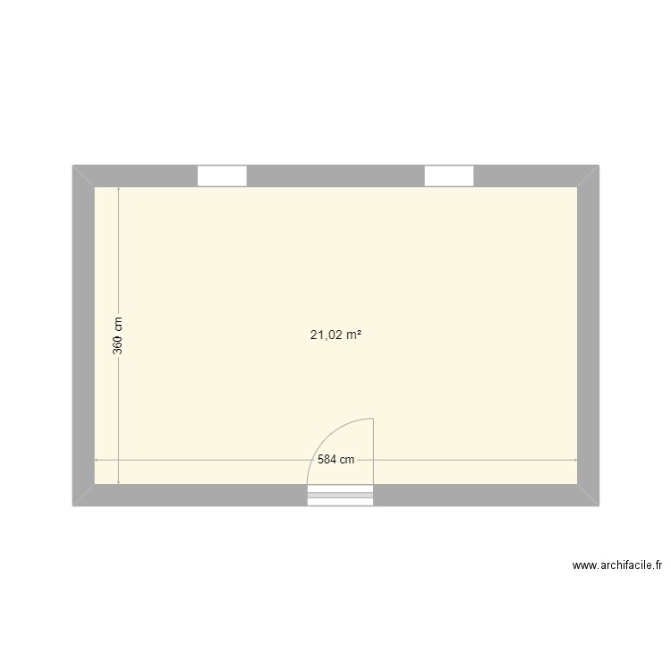 Bureau Mireille. Plan de 1 pièce et 21 m2