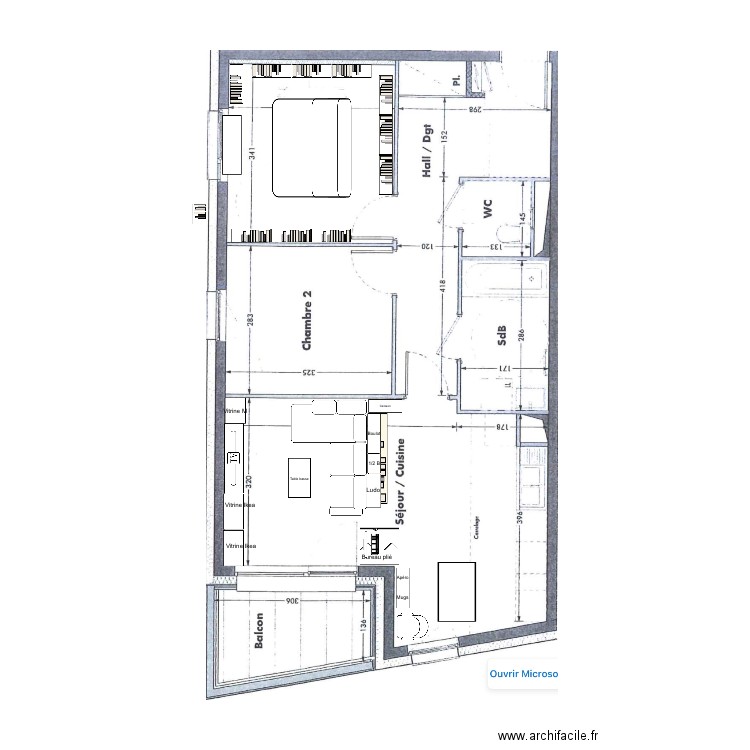 Appartement salon côté vitre. Plan de 0 pièce et 0 m2