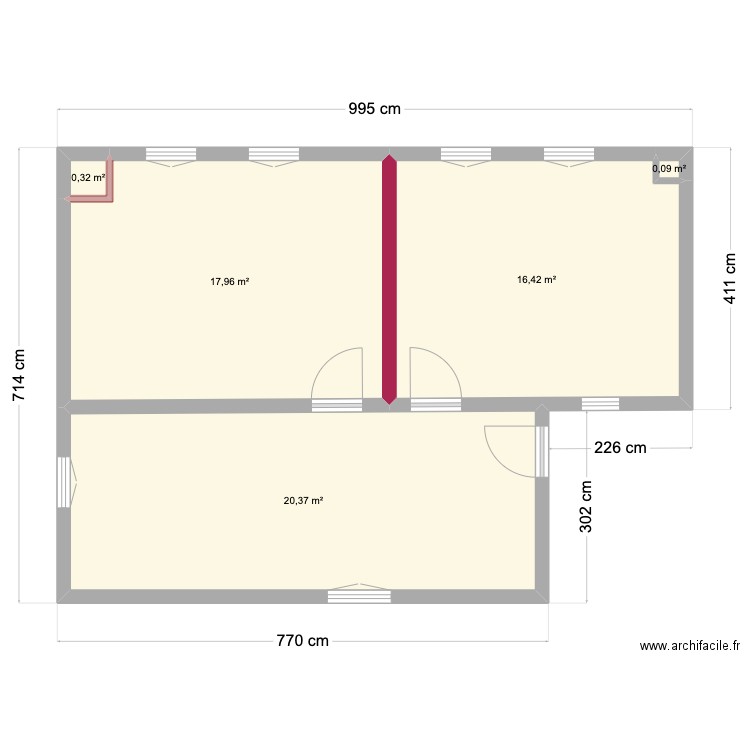 FAB21. Plan de 5 pièces et 55 m2