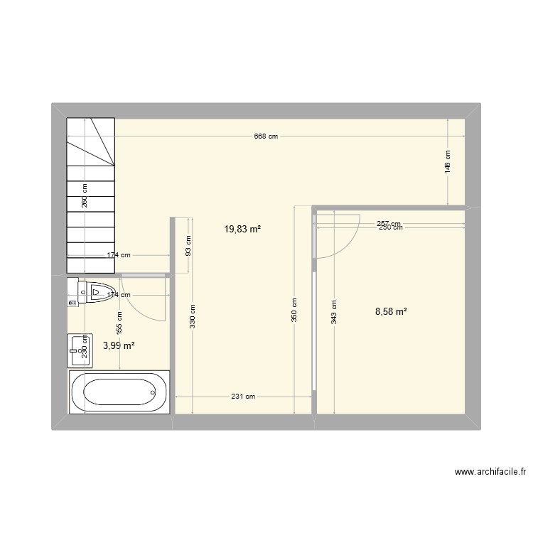 Sainte Foy 1. Plan de 3 pièces et 32 m2