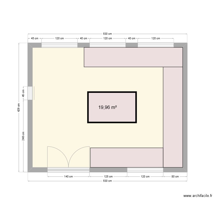 Atelier1. Plan de 1 pièce et 20 m2