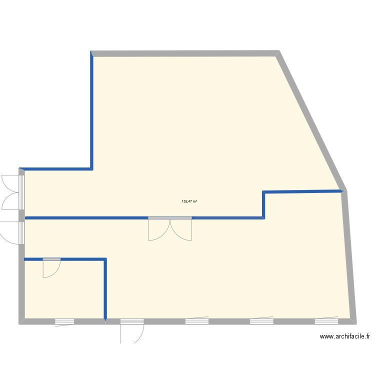 RDC Lannilis. Plan de 1 pièce et 152 m2