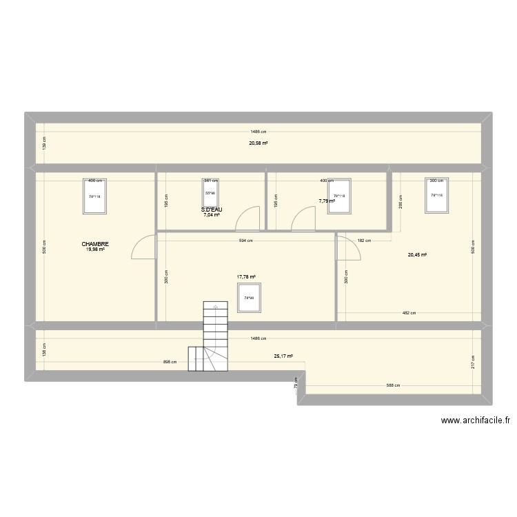 Plan Prevu. Plan de 7 pièces et 119 m2