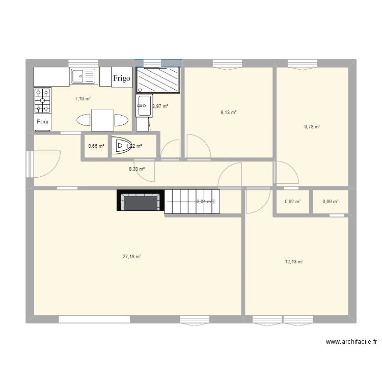 13 Alouettes ter. Plan de 12 pièces et 84 m2