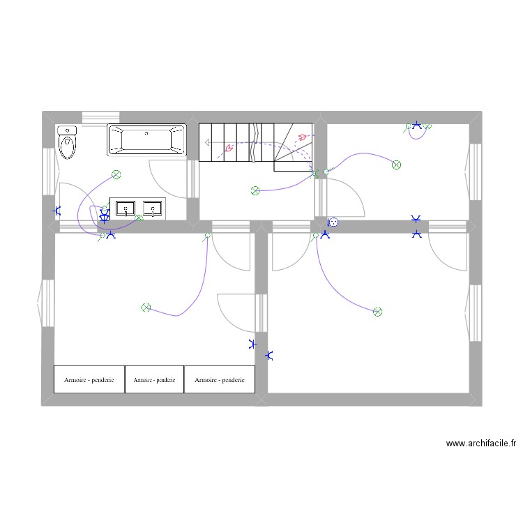 ETAGE 1 UCCLE. Plan de 5 pièces et 46 m2