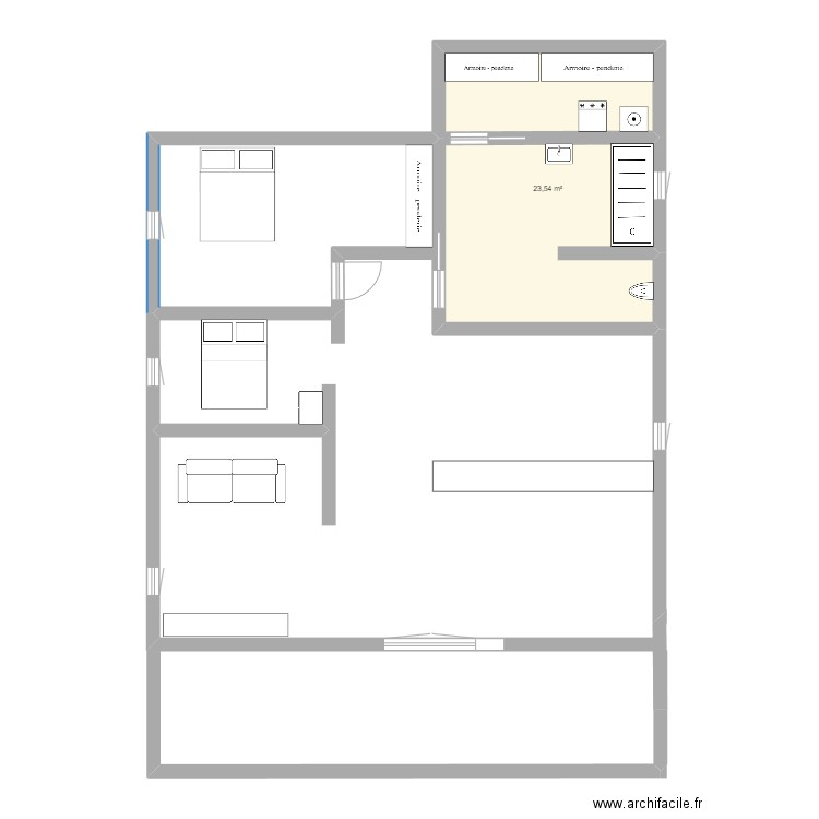 LACANAU 1. Plan de 1 pièce et 24 m2