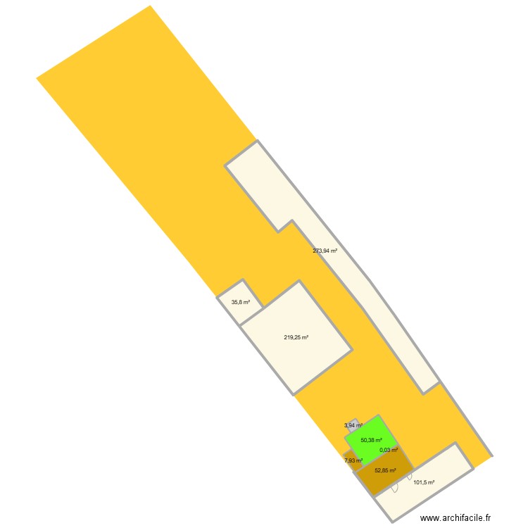 Cadastre. Plan de 9 pièces et 746 m2