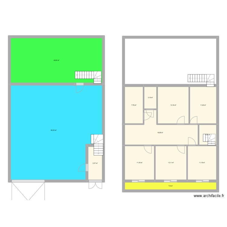 maison bouarfa. Plan de 13 pièces et 246 m2