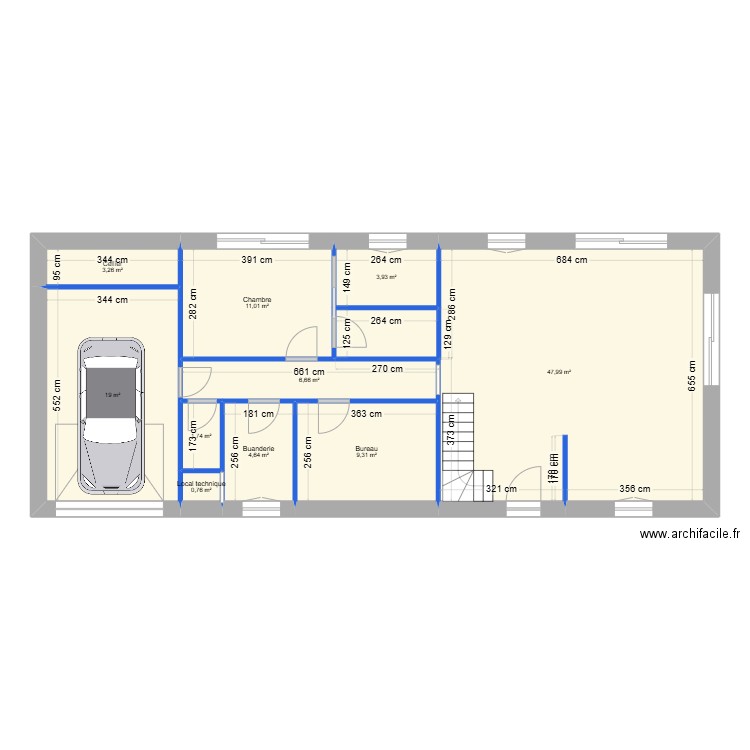 Numéro 2. Plan de 10 pièces et 108 m2