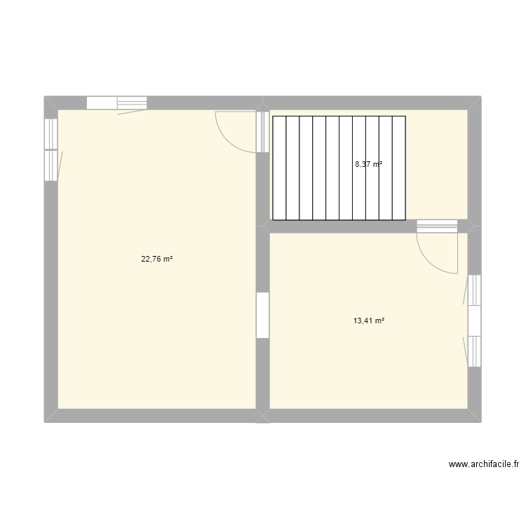 Maison. Plan de 3 pièces et 45 m2