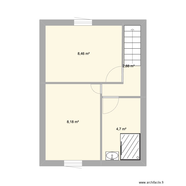 Projet armentières r+1. Plan de 4 pièces et 24 m2