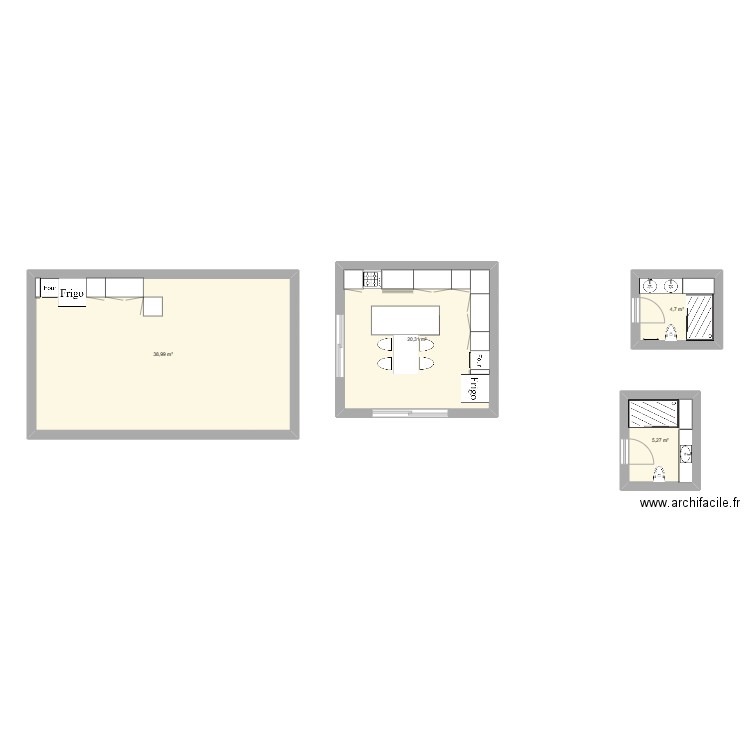 mutfak_banyo. Plan de 4 pièces et 69 m2