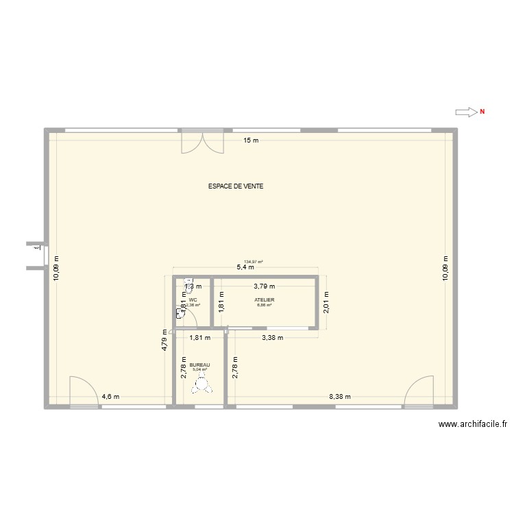 gc97139. Plan de 4 pièces et 149 m2