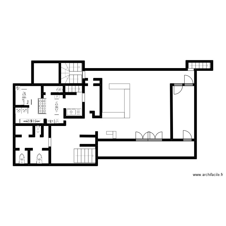 LA BELLE EN FOLIE 1ERE ETAGE. Plan de 6 pièces et 25 m2