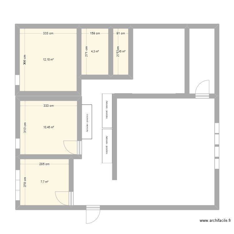 Plan_APPT_LR. Plan de 5 pièces et 37 m2