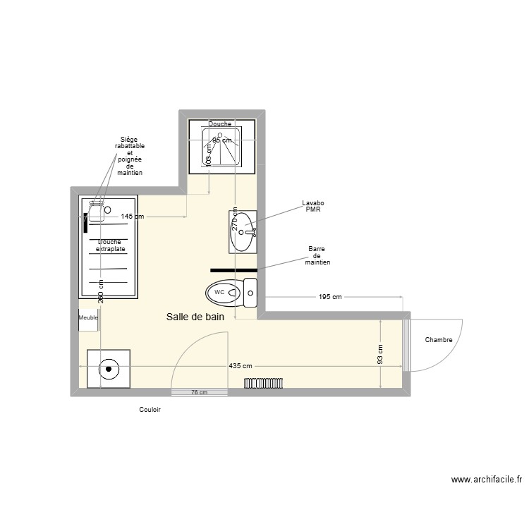 HERMANO SDB adaptation 2. Plan de 1 pièce et 9 m2