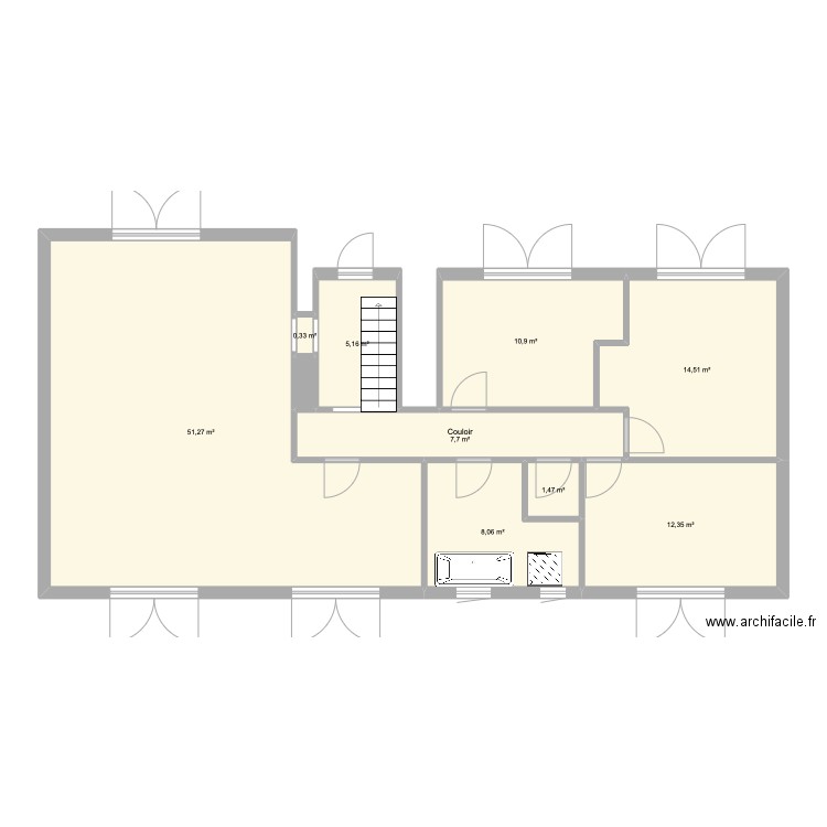 Fontaines sur saone. Plan de 10 pièces et 112 m2