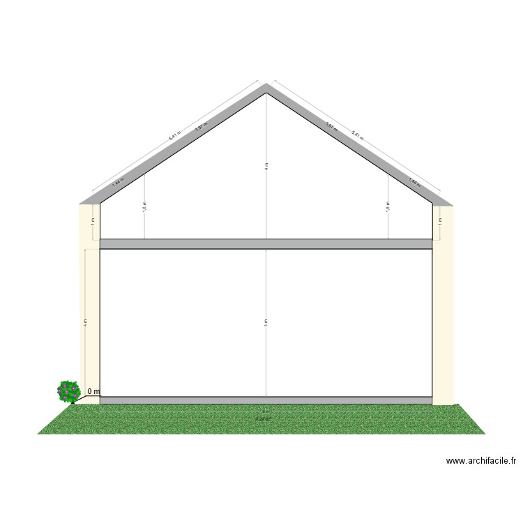 coupe . Plan de 0 pièce et 0 m2