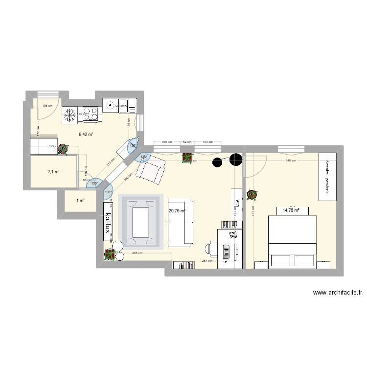 lastVraiCotes2. Plan de 5 pièces et 48 m2