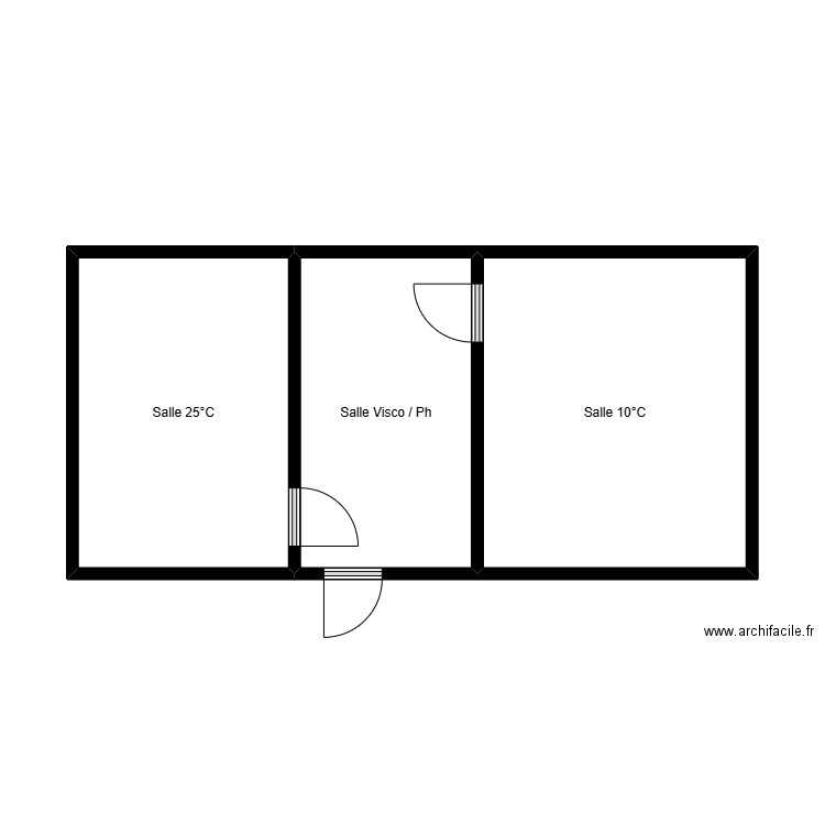 PH / VISCO. Plan de 3 pièces et 38 m2