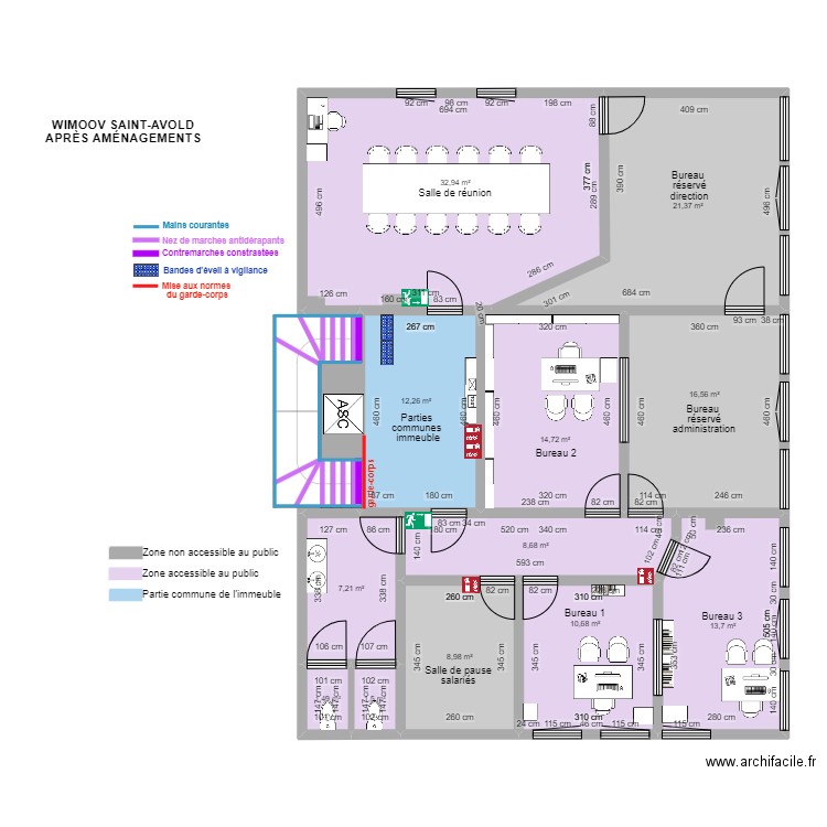 modif WIMOOV SAINT-AVOLD APRES TRAVAUX. Plan de 13 pièces et 155 m2