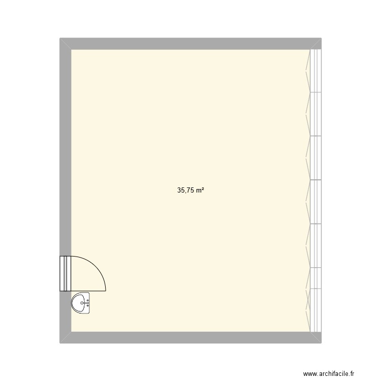 Local 31. Plan de 1 pièce et 36 m2