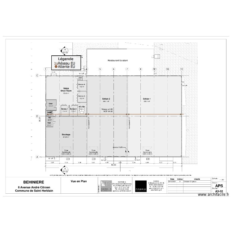 plan de la cellule 1 avant projet OB. Plan de 0 pièce et 0 m2