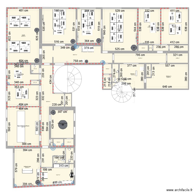 New location _B8_v8. Plan de 37 pièces et 407 m2