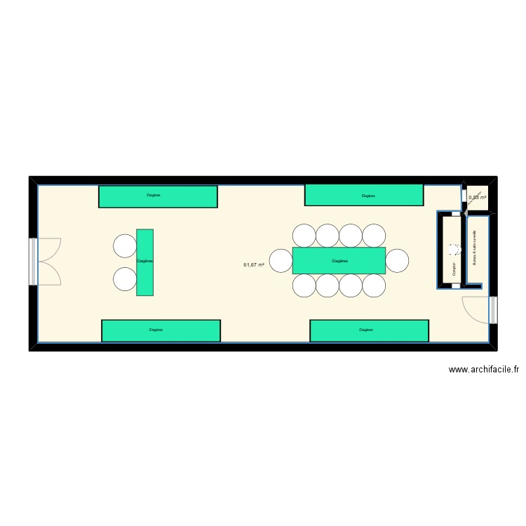 Plan boutique felkay. Plan de 3 pièces et 63 m2