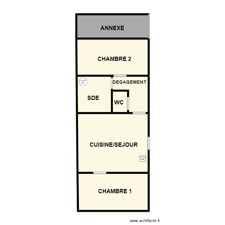 GILLIOT N°2. Plan de 6 pièces et 66 m2