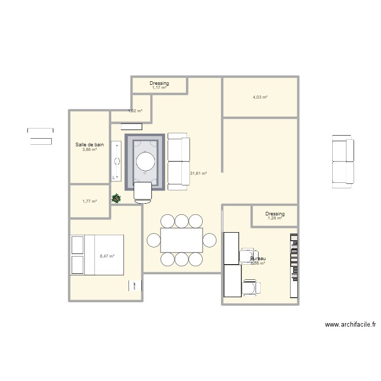 henrib. Plan de 9 pièces et 62 m2