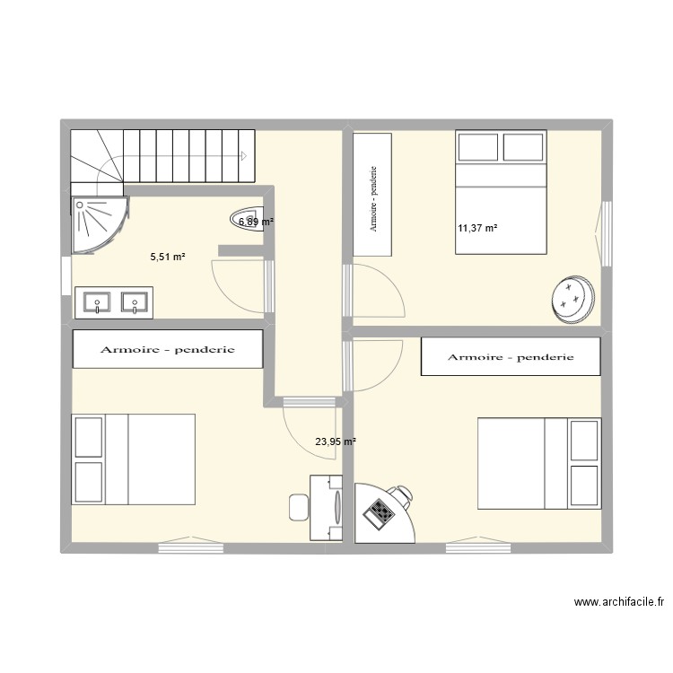 borgo 1. Plan de 4 pièces et 48 m2