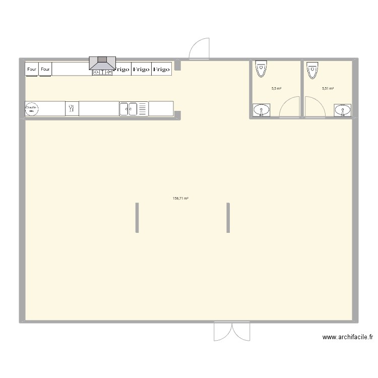 Plan 4. Plan de 3 pièces et 168 m2