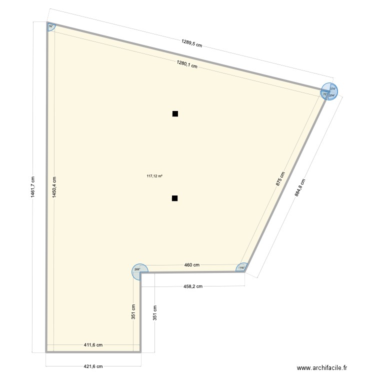 Valescure. Plan de 1 pièce et 117 m2