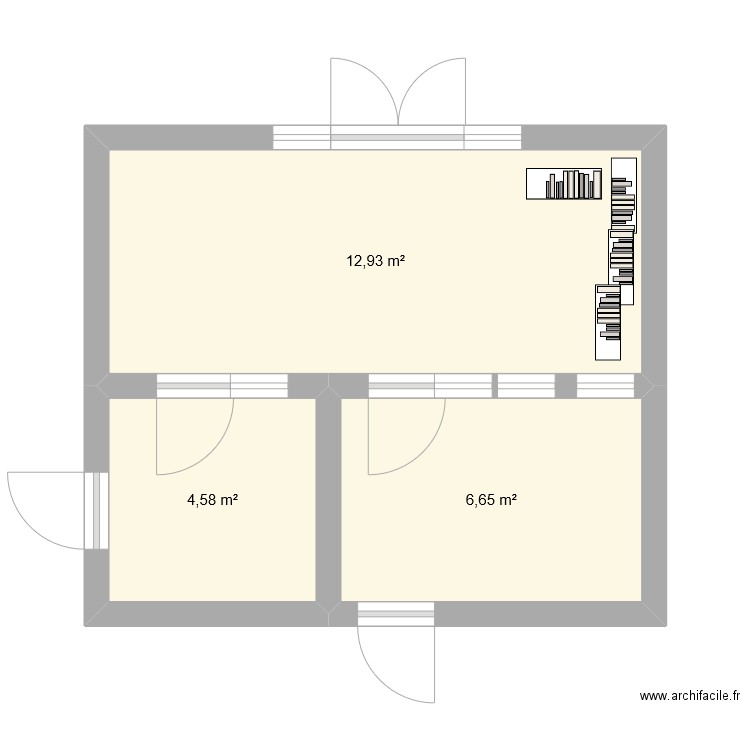 mfr. Plan de 3 pièces et 24 m2